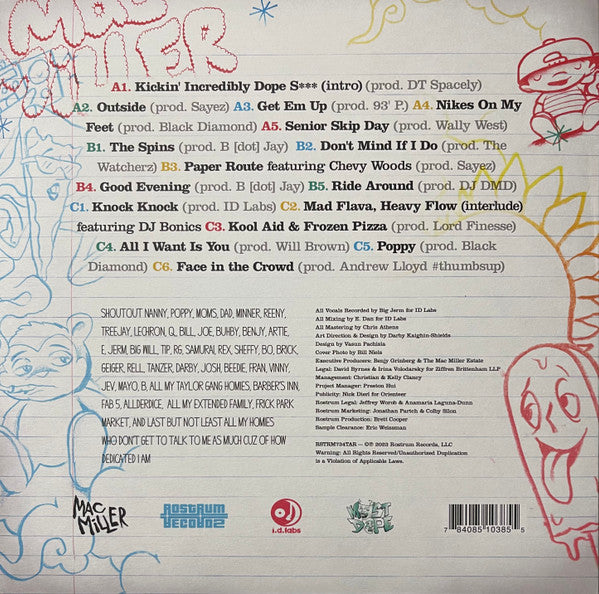 Mac Miller - K.I.D.S. (Kickin Incredibly Dope Shit) (LP + LP, S/Sided, Etch + Ltd, Mixtape, RE, Red)