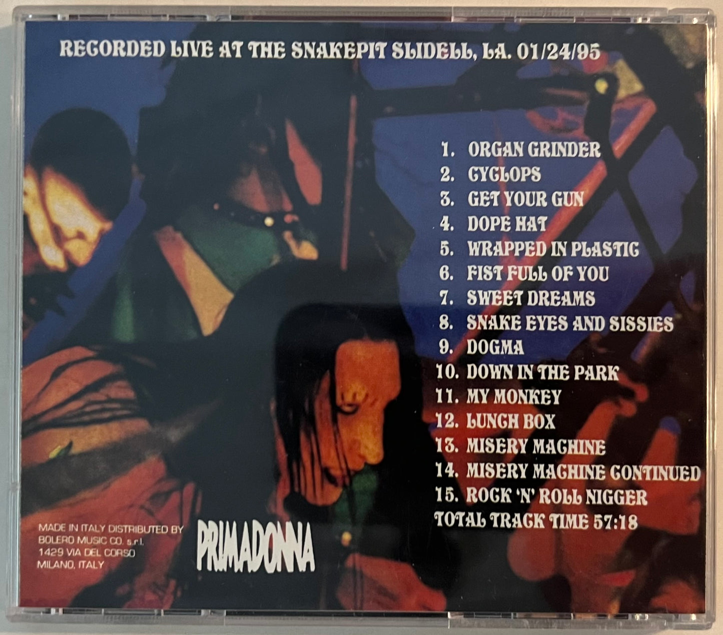 Used -- Marilyn Manson – "Ejacula", Snakepit, Slidell, LA 01/24/95 (Live Import – Unofficial Release), CD